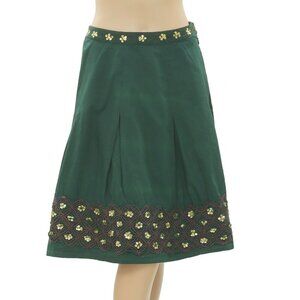 Almatrichi Sequin Embellished Embroidered Skirt Cotton High Waisted S New 200002